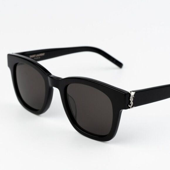 NEW Saint Laurent SLM124 001 Black Grey Square Men Sunglasses - Picture 6 of 11